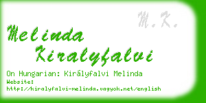 melinda kiralyfalvi business card